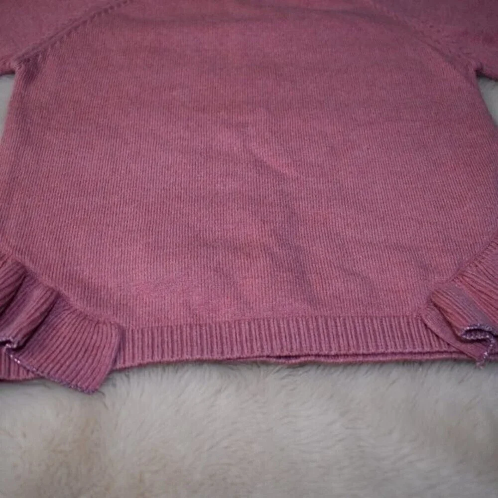 Zara Little Girls Sweater Size 2-3 Long Sleeve Pink Ruffled Shirt